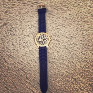 Gold and black watch